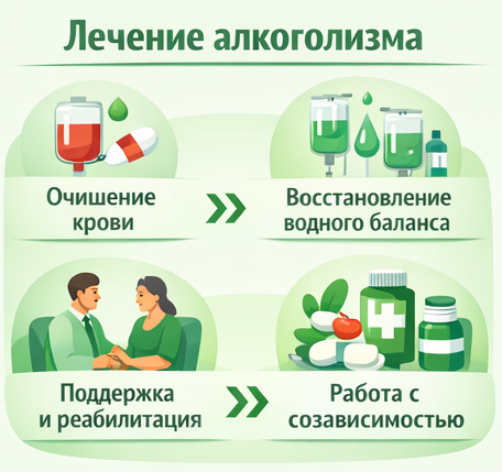 лечение алкоголизма в Яхроме этапы